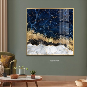 Dipinto in Cristallo e Porcellana con Cornice in Metallo, Arte Astratta Decorativa per Soggiorno, Ingresso e Camera da Letto - Product Image 2