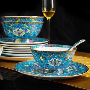 Juego de Vajilla de Porcelana China con Diseño Cloisonné Clásico y Lujoso, Decoración para Sala de Estar, Hogar y Fiestas, Juego de Tazas de Cerámica, el Más Vendido en China - Product Image 5