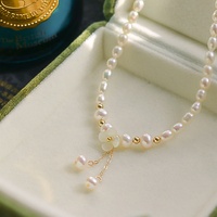 Collier de perles d'eau douce de mode, collier de mariage pour femmes, collier de perles de fleurs dorées