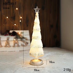 Lámpara de Mesa Decorativa Hecha a Mano de Alta Calidad con Forma de Árbol de Navidad de Cristal, Estilo Europeo Retro, con Lentejuelas de Estrella, Decoración para <span class=keywords><strong>el</strong></span> Hogar - Product Image 4