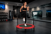 Trampolines de fitness pour adultes, mini trampolines d'intérieur, sur mesure OEM, avec barre de maintien réglable.