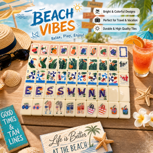 Ensemble de Mahjong imprimé sur carreaux, style américain, en acrylique écologique, pour 4 joueurs, idéal pour les activités de loisirs en plein air et la <span class=keywords><strong>plage</strong></span> - Product Image 3