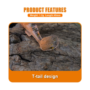 Howell เหยื่อตกปลาแบบนิ่มขนาด40มม. 1.2กรัมเหยื่อล่อปลาพีวีซีปลาน้ำเค็มแบบปรับแต่งสีได้ - Product Image 5