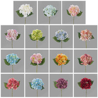 Hydrangeas artificiels de haute qualité faits à la main, toucher réel, latex, grande tête, vert et blanc, fleurs d'hortensia pour la décoration de mariage