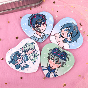 Insignias de metal personalizadas con forma de corazón, fabricadas a medida, con alfileres de seguridad - Product Image 3