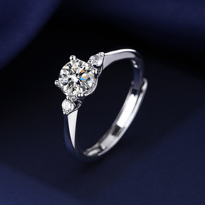 Bague tendance style coréen, motif soleil, lune et étoiles, style TikTok, pour femme, micro-incrustation de zircon, bouche mobile, réglable, vente en gros - Product Image 4