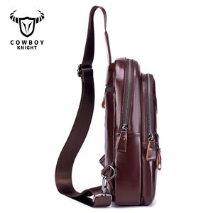 Bolso de Hombre de Gran Capacidad COWBOY <span class=keywords><strong>KNIGHT</strong></span>, Bolso Cruzado de Cuero Genuino para Hombre, Bolso de Mano Plano de Piel de Vaca de Primera Capa - Product Image 4