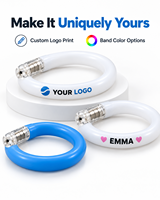 Bracelet lumineux en fibre optique LED personnalisé en PU avec impression de logo, programmes de lumière multicolores, bracelet pour événements et fêtes
