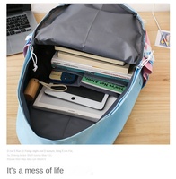 Sac à dos imperméable pour lycée avec boîte à lunch, doublure en nylon, toile, bretelles arquées, capacité 20-39L, fermeture éclair