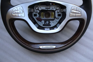 Volant de direction en cuir noir d'origine avec palettes de changement de vitesse en <span class=keywords><strong>bois</strong></span> A222 460 5503 pour MERCEDES BENZ 2014-17 S 63 600 W222 - Product Image 5