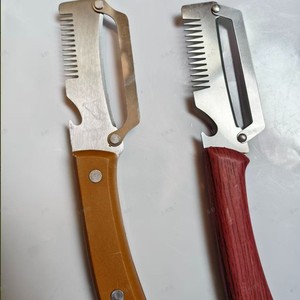 Éplucheurs multifonctions en acier inoxydable pour fruits et légumes, utilisation manuelle avec manche en bois - Product Image 1