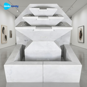 <span class=keywords><strong>Fontaine</strong></span> <span class=keywords><strong>murale</strong></span> côtière propre en marbre blanc, sculptée à la main, personnalisée, parc extérieur, matériau en marbre naturel - Product Image 6