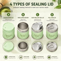 Boîte en métal ronde personnalisable pour bonbons, produits chimiques, thé, café en poudre, matcha, avec couvercle à vis