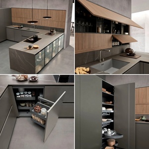 Pa Úc tùy chỉnh thiết kế hiện đại MDF L hình Nhà Bếp Đựng thức ăn tủ cho khách sạn nhỏ căn hộ phòng - Product Image 4