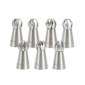 Venta directa de fábrica de boquillas de repostería en forma de antorcha de acero inoxidable 304, juego de boquillas esféricas moldeadas en una sola pieza para decoración de tartas con crema de mantequilla. - Product Image 5