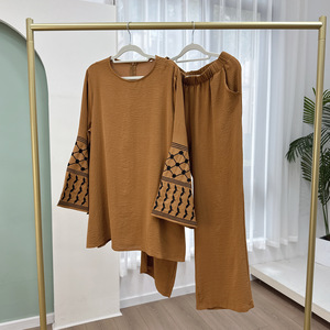 <span class=keywords><strong>Vendita</strong></span> calda donna musulmana pantaloni vestito islamico per donna pantaloni e Top Set modesto due pezzi Abaya Set - Product Image 3