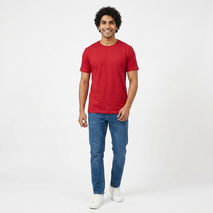 Camiseta de Manga Corta para Hombre, 100% Algodón Original, Estilo Casual, Transpirable, Cuello Redondo, Precio Económico - Product Image 1