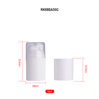 Vente en gros de flacons cosmétiques sans air de 50 ml en PP avec pompe, emballage personnalisé avec logo, conteneur à pompe sans air pour lotion, crème, sérum