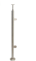 Accessoires de balustrade en tube rond en acier inoxydable poli, poteau de fixation pour verre, pour projets de balustrades de balcon intérieurs de villas