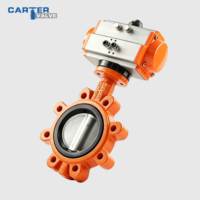 Vanne papillon pneumatique à joint wafer CF8 en acier inoxydable 304, double action, joint souple EPDM, ANSI 150LB DN40-DN1200, personnalisable OEM