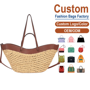 Nouvel Arrivage Sac à Main en Cuir de Vachette Grande Capacité, Style Vacances, Sac Fourre-tout à Bandoulière Patchwork pour la Plage - Product Image 1