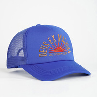 Casquette OEM à 5 panneaux en maille Casquette de baseball décontractée pour sports d'extérieur Broderie 2D Deus Ex Design 100% Polyester Ecran solaire Street