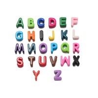 10 pièces/sac Perles lettres en acrylique à grand trou, perles lettres anglaises à trou horizontal, accessoires pour bracelets, bijoux perlés DIY