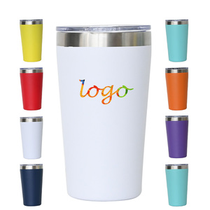 Gobelet de voyage réutilisable en acier inoxydable avec logo personnalisé, 16 oz, double paroi, anti-fuite, tasse isotherme, mug de voyage - Product Image 1