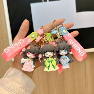 Cute Cartoon Girl Keychain Silicone Rubber Bag Pendant & School Bag Pendant PVC Plastic <b>Key</b> <b>Chains</b> for Car <b>Keys</b> Gifts Wholesale - Product Image 1
