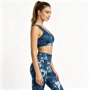 Ensemble de sport 2 pièces pour femmes : Leggings de yoga sans couture et soutiens-gorge de sport rembourrés, en nylon doux et respirant, tenues athlétiques assorties pour la gym - Product Image 1
