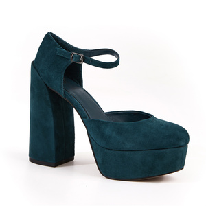 Vendita calda piattaforma tacchi vera pelle punta aperta cinturino posteriore sandali estivi <span class=keywords><strong>scarpe</strong></span> moda donna - Product Image 1