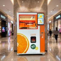 Máquina Expendedora de Zumo de Naranja Recién Exprimido con Sistemas de Pago por Monedas, Códigos QR y Fichas, Acero Inoxidable, Capacidad de 1300L, Autolimpieza