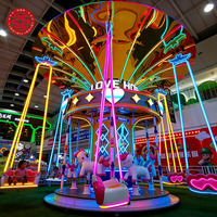 Manège à chaises volantes combiné type carrousel pour enfants, à vendre