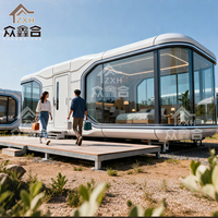 Bureau modulaire préfabriqué en acier sur mesure, super grand, insonorisé, capsule spatiale préfabriquée, 1/2 chambre, salon, cuisine