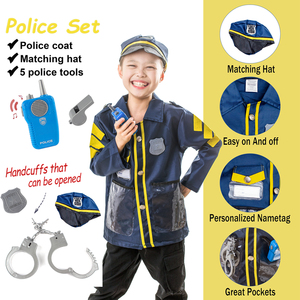 <span class=keywords><strong>Disfraz</strong></span> de policía de imitación, sombrero y uniforme para Halloween, fiesta, oficial de policía, 7 Uds. - Product Image 2