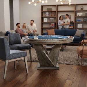 Nouvelle table de <span class=keywords><strong>poker</strong></span> ovale professionnelle de luxe moderne, table de casino en bois pour le Blackjack avec surface en feutre, 10 places, 8 joueurs - Product Image 5