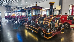 Petit train électrique, voiture touristique, nouveaux équipements de terrain de jeux, équipement de parc d'attractions, train électrique sur rail personnalisé - Product Image 2