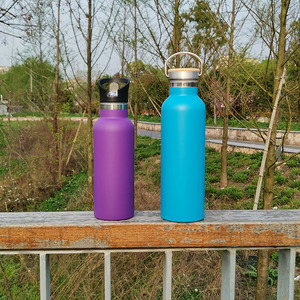 Soggiorno freddo caldo vuoto isolato bocca larga Thermo Travel sport bicchiere bottiglia d'acqua fredda con paglia - Product Image 4