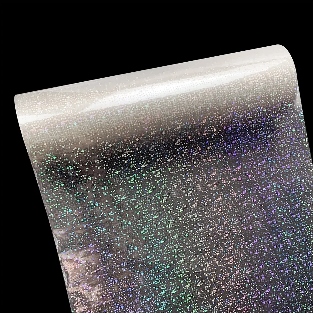Bopp Trong Suốt Holographic Starlet Thiết Kế Nhiệt Cán Phim
