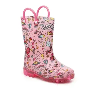 Mädchen Stiefel Baby Warm Cartoon Mädchen Regens tiefel Kleinkind Mode Gummi PVC Schuhe Kinder Regens tiefel