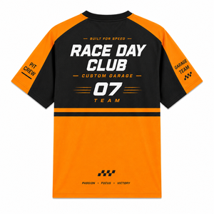 Custom Printed Race Day Club Graphic T Shirt Two Tone Color Block Motor Racing Team Fan <b>Tshirt</b> For Pit Crew - Product Image 5