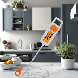 Laranja Backlight Display LCD Digital Food Termômetro instantâneo lido plástico Household Use Temperatura Função - Product Image 1