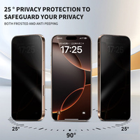 Yongpoly pour iPhone Duo 9h Verre Trempé Ag pour iPhone 17 Air 16 15 14 13 12 11 18 Pro Max 25 °   Protection d'écran anti-espion