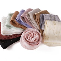 Hijab en mousseline scintillante orné de strass et de motifs floraux, doux et élégant, foulard musulman respirant, long châle pour mariage et fête de l'Aïd