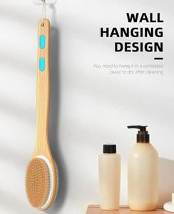 Professional Long Handle Back Scrubber for Shower Dual Sided Body Brush for Skin <b>Exfoliating</b> and Wet Dry Bathing Massage - Product Image 5