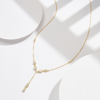 BQN18 - Elegante Collar de Plata de Ley 925 con Circonita 5A para Mujer, Ideal para Bodas, Fiestas y Vestidos de Noche, Joyería Fina