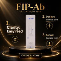 Cassette de test rapide d'anticorps pour la périarthrite inflammatoire périostale (FIP) et la périarthrite viroïdale périostale (FIPV) chez le chat, pour sérum et sang total, bandelette de diagnostic vétérinaire