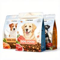 Sacs refermables personnalisés imprimés pour l'emballage d'aliments pour animaux de compagnie, sachet à fond plat haute barrière refermable avec fermeture éclair