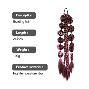 Shinein 24 pouces en vrac bulle torsion boîte tressage Extension de cheveux à la main blonde naturelle postiche queue de cheval <span class=keywords><strong>avec</strong></span> <span class=keywords><strong>perle</strong></span> décoration - Product Image 2