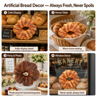 Modèle de croissant artificiel réaliste en PU pour décoration, simulation alimentaire, présentoir de cuisine et restaurant, accessoires de boulangerie factices, cadeau
